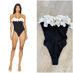 NWT PatBO Breeze Jacquard Flower Appliqué One Piece XS